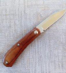 Pepe Jalomo Shadow Mini Zulu..Cpm154..3 5/8" clsd..Natural Micarta..all screws..pouch & coa..#1022 