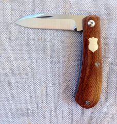 Pepe Jalomo Shadow Mini Zulu..Cpm154..3 5/8" clsd..Natural Micarta..all screws..pouch & coa..#1022 