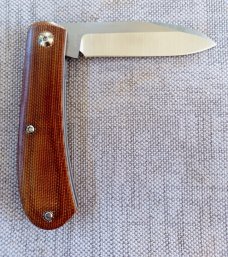 Pepe Jalomo Shadow Mini Zulu..Cpm154..3 5/8" clsd..Natural Micarta..all screws..pouch & coa..#1022 