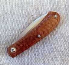 Pepe Jalomo Shadow Mini Zulu..Cpm154..3 5/8" clsd..Natural Micarta..all screws..pouch & coa..#1022 