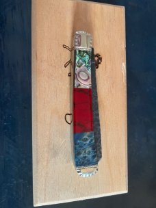 Case Brian Yellowhorse Native Steel Trapper with Burl, Paua and Coral inlay 1/100