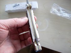 A. G. A. Campolin  Lever Maltese Cross Bayonet Large 9 Incher Lockback W/Genuine Stag/Antler NIB