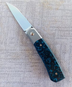 Suprlativ CANIBL Flipper..Artic Storm Fat Carbon and M390..Bolsterrlock,Thumb flip.Oeser/Pena/Garcia