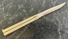 Vintage Valor Balisong Knife, Made In Japan, Model 591, Gold Color Handle, Unused 