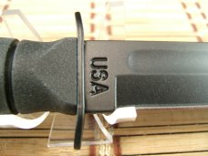 KA-BAR 1258 USA MADE BLACK SHORT CARBON STEEL BLADE WITH CRO-VAN HANDLE & LOCKING HARDSHELL SHEATH