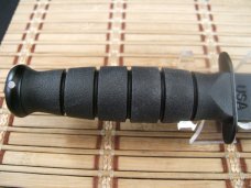 KA-BAR 1258 USA MADE BLACK SHORT CARBON STEEL BLADE WITH CRO-VAN HANDLE & LOCKING HARDSHELL SHEATH