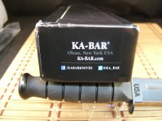 KA-BAR 1258 USA MADE BLACK SHORT CARBON STEEL BLADE WITH CRO-VAN HANDLE & LOCKING HARDSHELL SHEATH