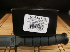 KA-BAR 1258 USA MADE BLACK SHORT CARBON STEEL BLADE WITH CRO-VAN HANDLE & LOCKING HARDSHELL SHEATH