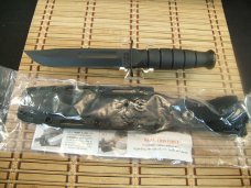 KA-BAR 1258 USA MADE BLACK SHORT CARBON STEEL BLADE WITH CRO-VAN HANDLE & LOCKING HARDSHELL SHEATH