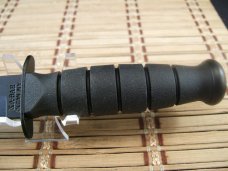 KA-BAR 1258 USA MADE BLACK SHORT CARBON STEEL BLADE WITH CRO-VAN HANDLE & LOCKING HARDSHELL SHEATH