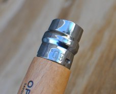 Opinel #09 Made In France Mint New Stainless 4 5/8" Closed Boxwood Locks Open And Closed