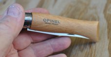 Opinel #09 Made In France Mint New Stainless 4 5/8" Closed Boxwood Locks Open And Closed