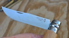 Opinel #09 Made In France Mint New Stainless 4 5/8" Closed Boxwood Locks Open And Closed