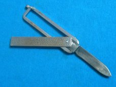 VINTAGE TRIFOLD POCKET WATCH FOB RAILROAD FOLDING POCKET KNIFE KNIVES OLD