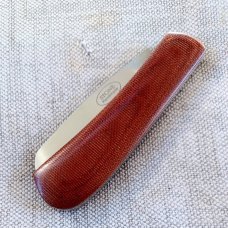 Tinus Stone Blood Orange Micarta Sheepsfoot,black liners and N690,4" closed.Coa..pocket slip..pouch 