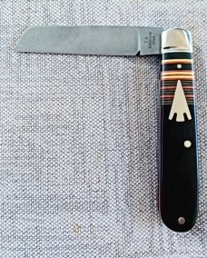 T A Davison Striper Straight Lambsfoot Jack.4".Black Micarta..A2..beadblasted..jeweled liners..#2245