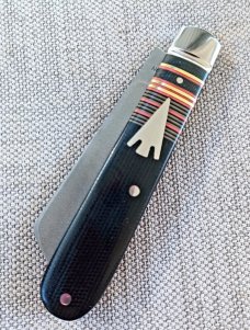 T A Davison Striper Straight Lambsfoot Jack.4".Black Micarta..A2..beadblasted..jeweled liners..#2245