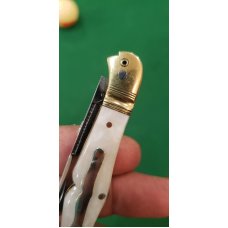3 1/2" Double Bird's Head Bolsters, Swell Center Half Congress, imitation Pearl Handles file work