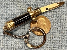 Miniature Switchblade Knife, Made In Hong Kong, With Keychain, Unused