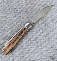 MDK Wharncliffe Trapper..4 closed..Smooth Giraffe Bone..N690..fluted bolsters..Taco Pouch