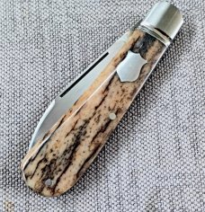 MDK Wharncliffe Trapper..4 closed..Smooth Giraffe Bone..N690..fluted bolsters..Taco Pouch