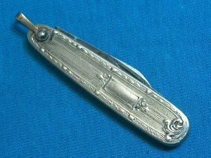VINTAGE SLEEVEBOARD POCKET WATCH FOB FOLDING POCKET PEN JACK KEY CHAIN KNIFE KNIVES OLD UNMARKED