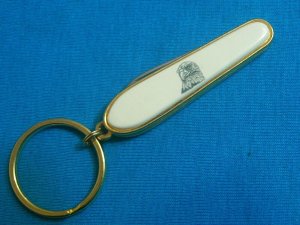 VINTAGE BARLOW USA EAGLE SCRIMSAW POCKET WATCH FOB KEYCHAIN SLEEVEBOARD KNIFE KNIVES OLD USA
