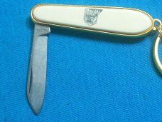 VINTAGE BARLOW USA EAGLE SCRIMSAW POCKET WATCH FOB KEYCHAIN SLEEVEBOARD KNIFE KNIVES OLD USA