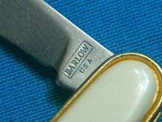 VINTAGE BARLOW USA EAGLE SCRIMSAW POCKET WATCH FOB KEYCHAIN SLEEVEBOARD KNIFE KNIVES OLD USA