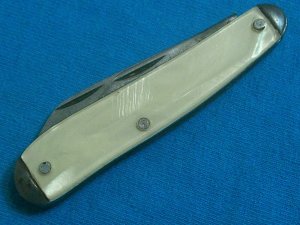 VINTAGE CRACKED ICE HANDLE MADE IN USA SERPENTINE PEN JACK FOLDING POCKET KNIFE KNIVES OLD