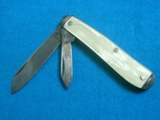 VINTAGE CRACKED ICE HANDLE MADE IN USA SERPENTINE PEN JACK FOLDING POCKET KNIFE KNIVES OLD