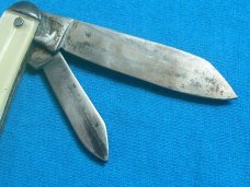 VINTAGE CRACKED ICE HANDLE MADE IN USA SERPENTINE PEN JACK FOLDING POCKET KNIFE KNIVES OLD