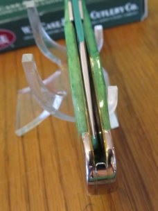 Case XX 2004 Bright Green Cheetah Bob Wire Pattern # 6111 1/2L SS