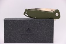 QSP Raven Liner Lock Knife Green G-10 (3.37" Satin) QS122-B
