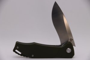 QSP Raven Liner Lock Knife Green G-10 337quot Satin QS122-B