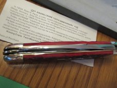 Kissing Crane 150th Anniversary Red Jigged Bone Sleeveboard Whittler 1834 to 1984