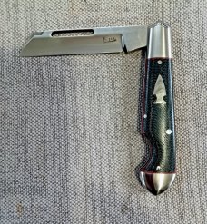 K'roo Scagel Cut Sheepsfoot Easy Open Denim Bullet Head Jack..3.75..Rwl34..Red liners,fileworked  