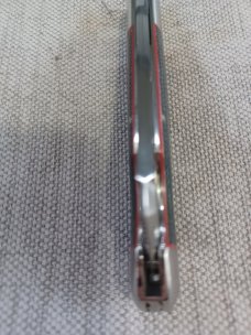 K'roo Scagel Cut Sheepsfoot Easy Open Denim Bullet Head Jack..3.75..Rwl34..Red liners,fileworked  