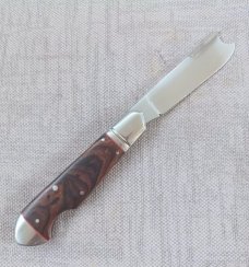 K'roo Ironwood One Arm Easy Open Bullet Head Jack..4" closed..Rwl34..Red liners,fileworked..coa/sl  