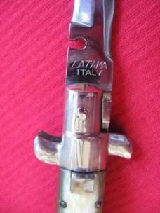 Rare Original Vintage 1950's LATAMA Square Button Italian Stiletto Switchblade Knife
