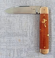 K'roo Spear Equal End. ,3.75"cld..Rwl34..Whale Tufnol micarta and special Tree Frog Shield..coa&slip