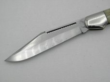 Queen Cutlery Co. #38 Jumbo Folding Hunter with imitation onyx handles: 5 1/4” closed; early 1950s
