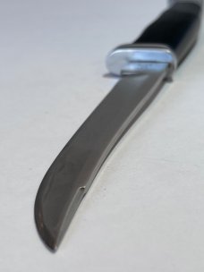 Buck 105, Inverted, 3 line stamp. 1972-1973. Used with sheath