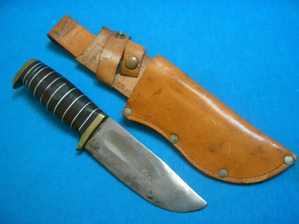VINTAGE ELMER KEITH JAPAN FIXED BLADE HUNTING SKINNING BOWIE SURVIVAL KNIFE KNIVES OLD SHEATH VINTAGE ELMER KEITH JAPAN FIXED BLADE HUNTING SKINNING BOWIE SURVIVAL KNIFE KNIVES OLD SHEATH