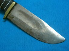 VINTAGE ELMER KEITH JAPAN FIXED BLADE HUNTING SKINNING BOWIE SURVIVAL KNIFE KNIVES OLD SHEATH