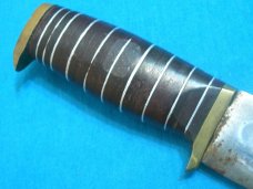 VINTAGE ELMER KEITH JAPAN FIXED BLADE HUNTING SKINNING BOWIE SURVIVAL KNIFE KNIVES OLD SHEATH