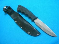 VINTAGE WESTERN R16 USA M FIXED BLADE HUNTING SKINNING BOWIE SURVIVAL KNIFE KNIVES OLD SHEATH