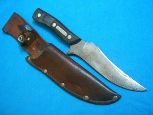 VINTAGE SCHRADE 150 OT DEERSLAYER FIXED BLADE HUNTING SKINNING BOWIE KNIFE KNIVES OLD SHEATH SECOND