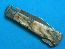 VINTAGE GUTMANN CUTLERY GCCO BAREHEAD LOCKBACK FOLDING JACK POCKET KNIFE KNIVES FANCY HANDLE OLD