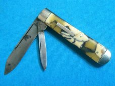 ANTIQUE VINTAGE 1890'S HATCH CUTLERY DRIDGEPORT FOLDING POCKET SLEEVEBOARD KNIFE KNIVES OLD FANCY